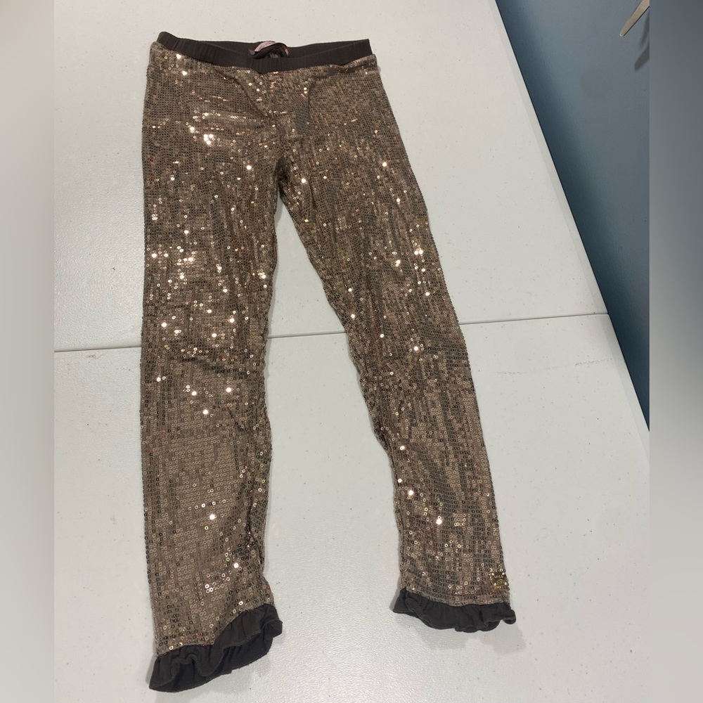 - Miss Blumarine gold sequence, girls, size 8 Anni style Leggings.